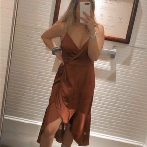 Rust colored silk dress